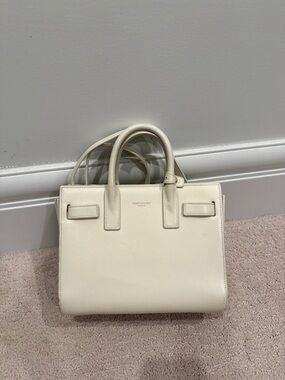 Saint Laurent SLP YSL nano Sac de Jour bag in cream/beige